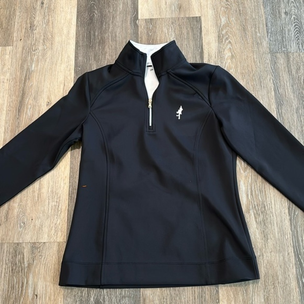 Fairway Green Ladies Black Quarter Zip Dri Fit Golf Sweater Small